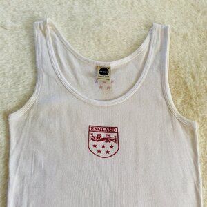 Blue Marlin brand England football soccer insignia ribbed white tank size L